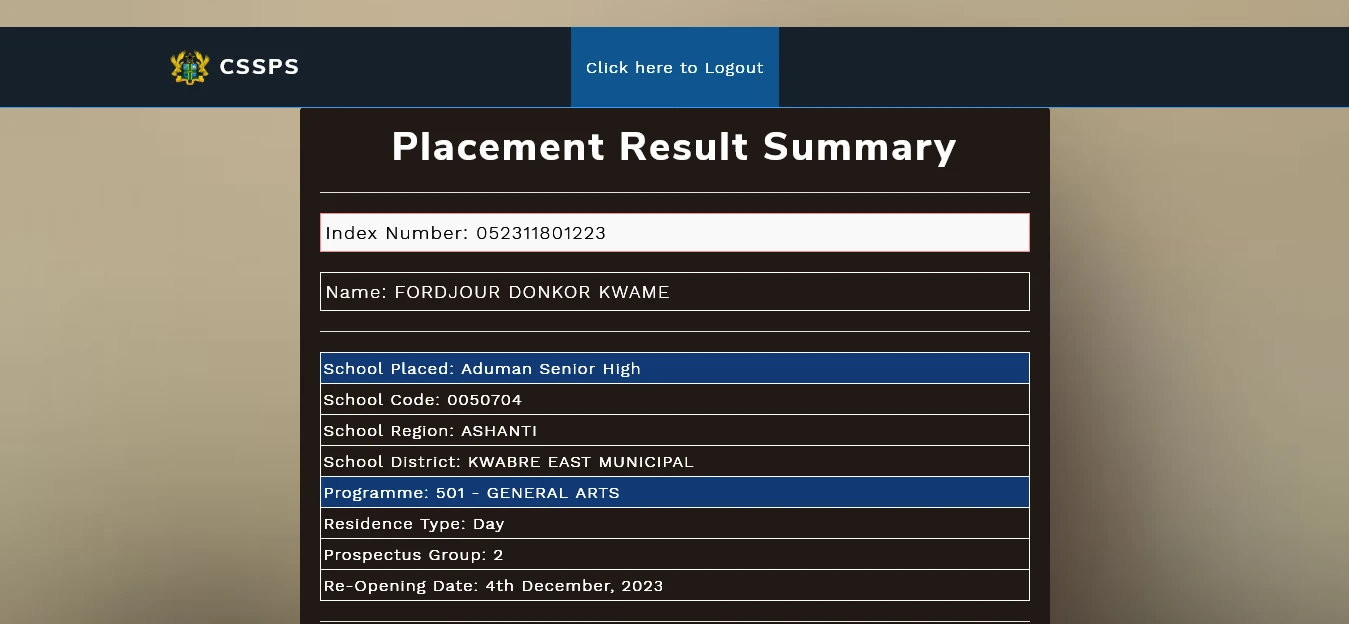 school placement online